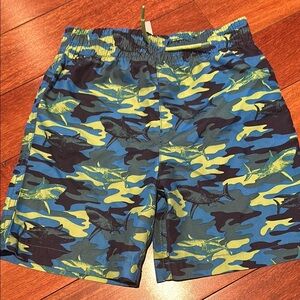 Joe Fresh Kids Swim Trunks - Blue and Green Camo